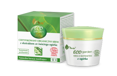 ECO GARDEN Certyfikowany organiczny krem z ekstraktem ze świeżego ogórka 20+(AVA)